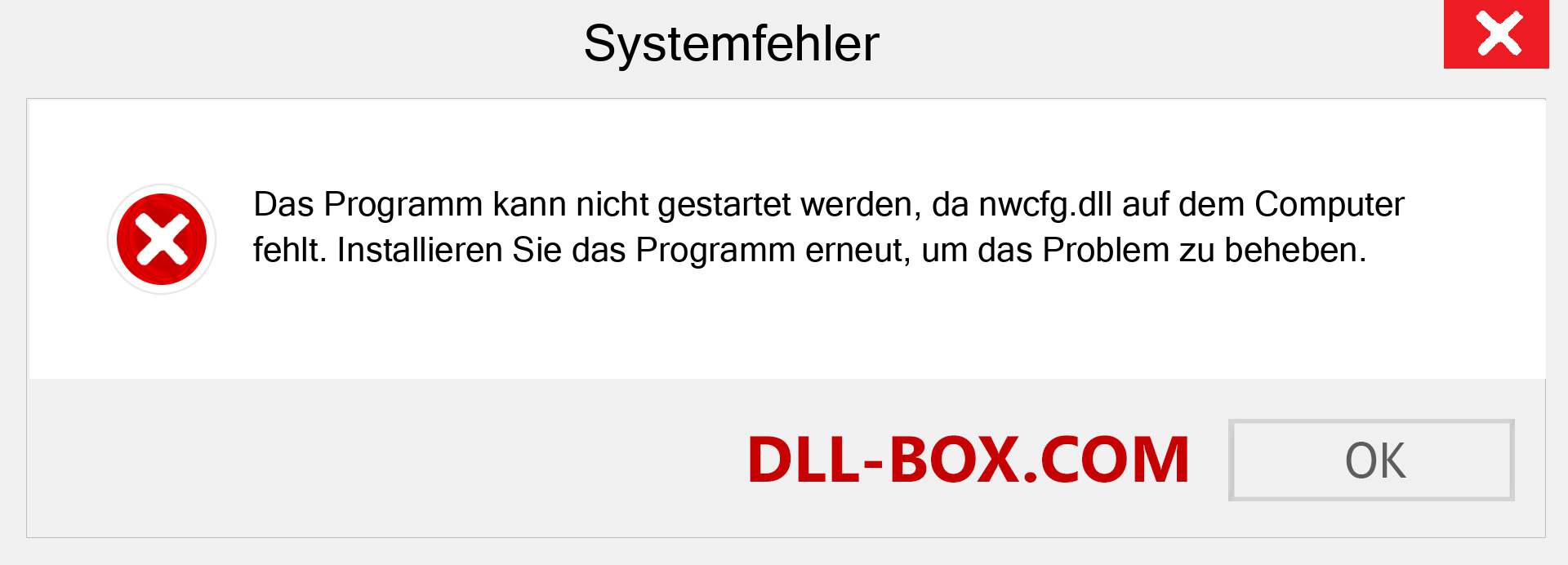 nwcfg.dll-Datei fehlt?. Download für Windows 7, 8, 10 - Fix nwcfg dll Missing Error unter Windows, Fotos, Bildern